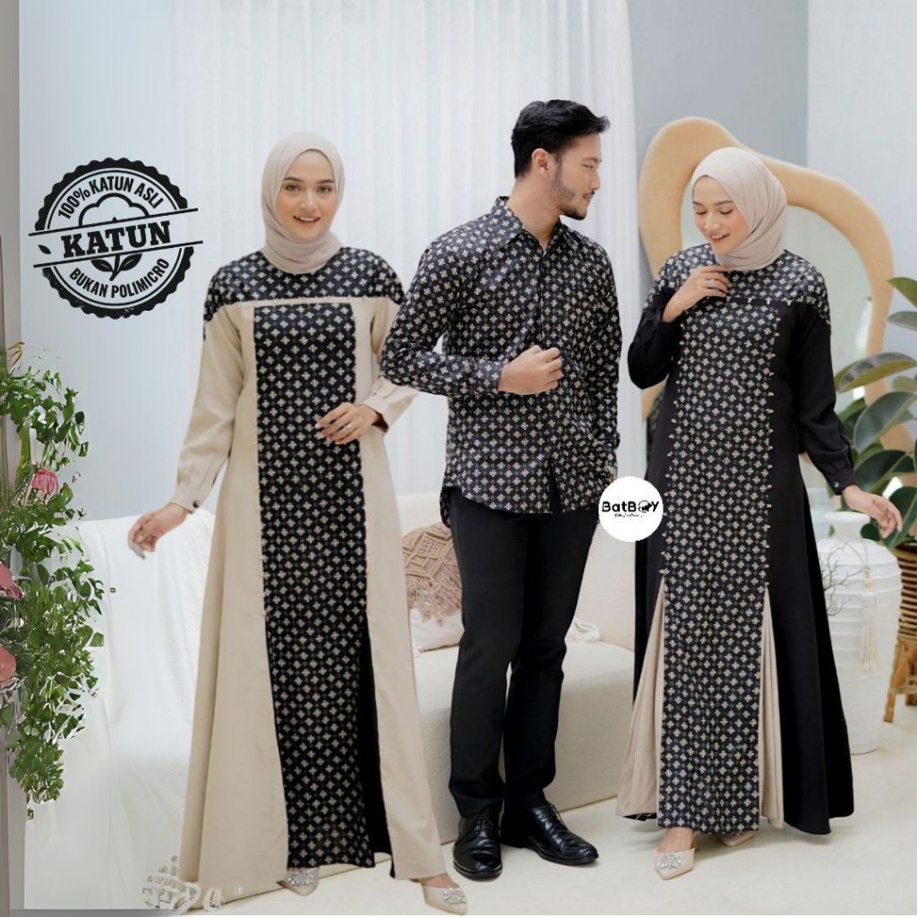 Couple Lakshita Series COD Set Baju Batik Couple Seragam Keluarga Gamis Couple Sarimbit Keluarga