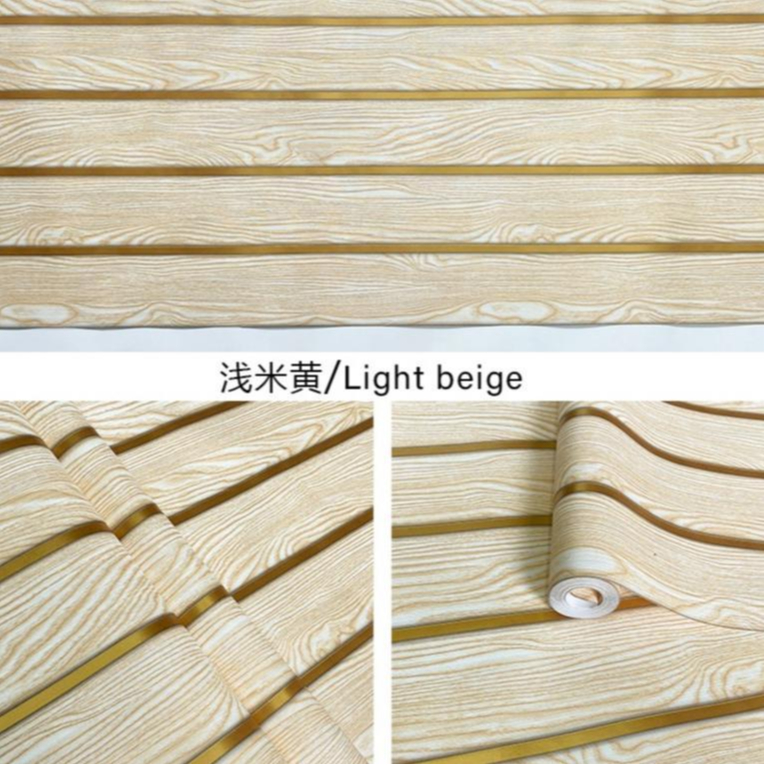 WALLPAPER DINDING MOTIF KAYU WARNA PUTIH GOLD/WALLPAPER DINDING KAYU GOLD MODERN MEWAH/WALLPAPER DIN