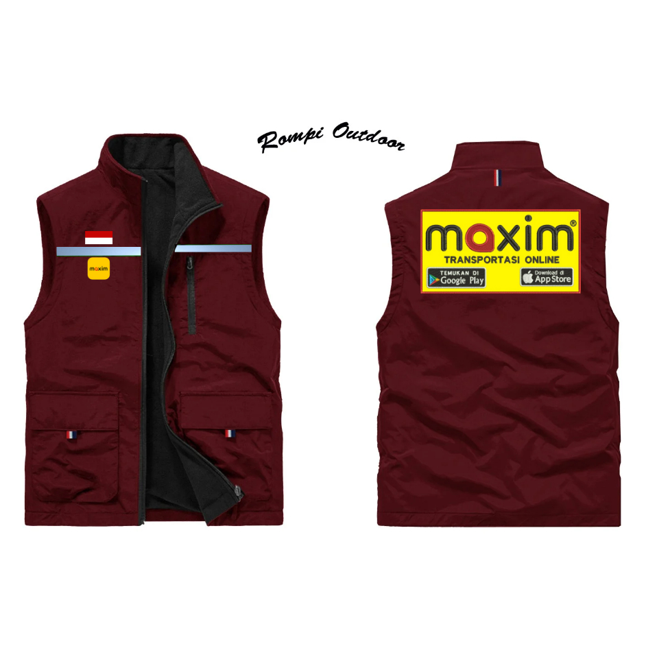 Rompi Vest Maxim | Rompi Outdoor Maxim Transportasi Online | Rompi vest Ojol Driver Maxim | Jaket Ma