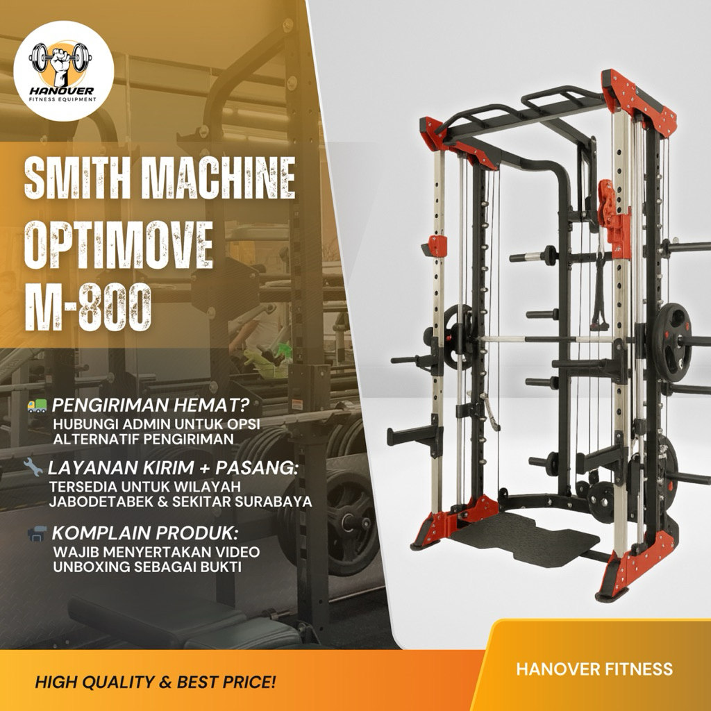 HANOVER FITNESS | Smith machine OPTIMOVE M-800 Cable Crossover Smith Machine Bench Press Squat Rack 