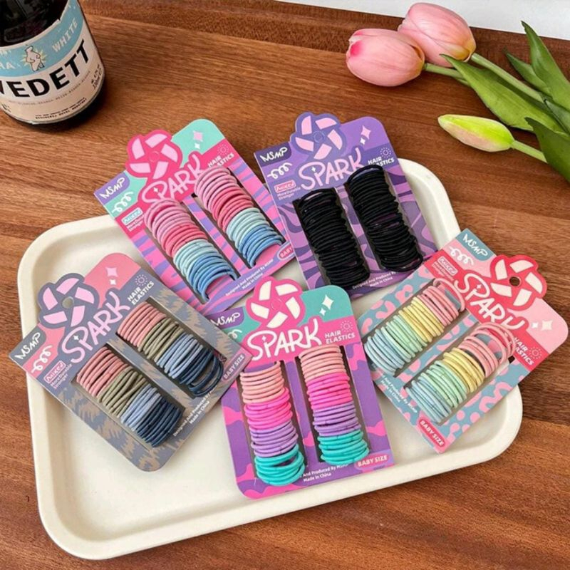 Karet Rambut Anak 55pcs Ikat Rambut Karet warna warni