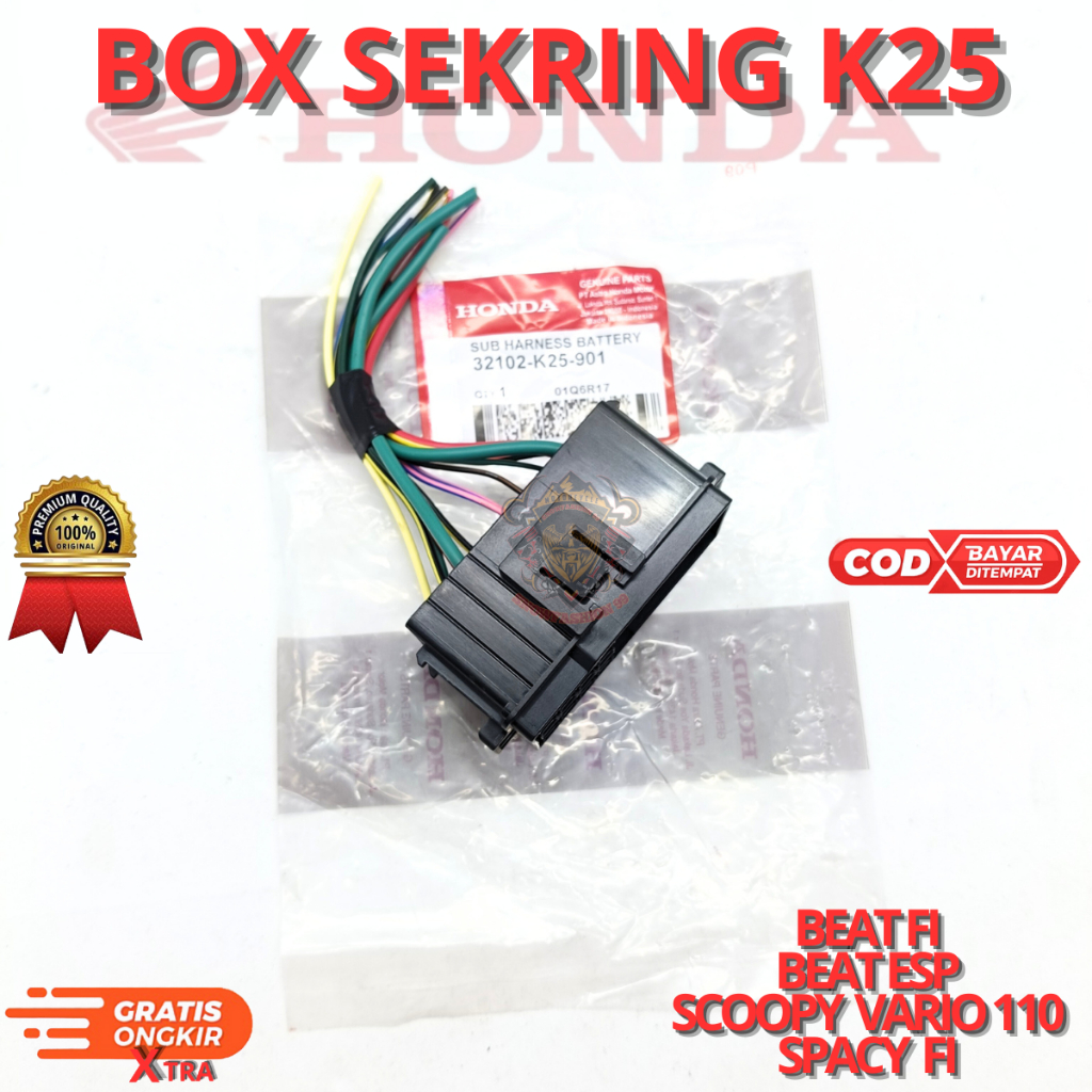 BOX SEKRING K25 UNTUK MOTOR BEAT FI,BEAT ESP,SCOOPY VARIO 110,SPACY FI.AHM BERKUALITAS ORIGINALASLI 