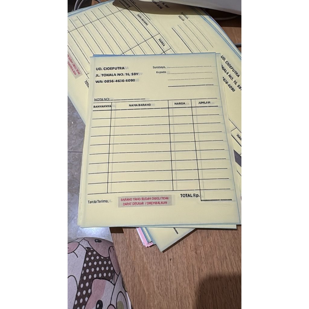 

nota 2 ply ncr custom