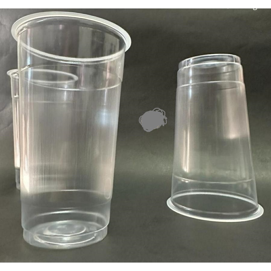 (ISI 50PCS) Gelas Plastik 22oz Datar Bahan PP / Gelas 22oz Datar Bahan PP - Cup 22oz Datar