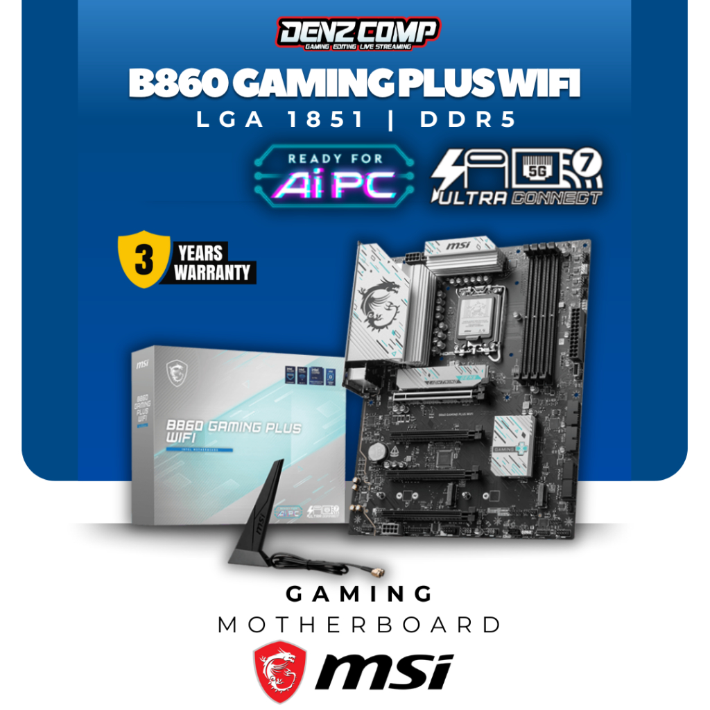 MSI B860 GAMING PLUS WIFI Motherboard Intel LGA 1851 DDR5 ATX