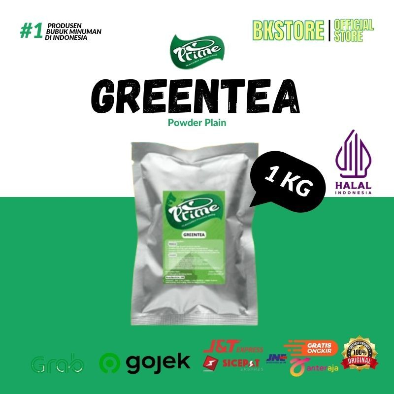 

Powder Drink Prime Rasa Greentea / Bubuk minuman Teh Hijau Tanpa Gula 1 Kg / BUBUK MINUMAN TANPA GULA RASA GREENTEA POWDER DRINK 1 KG BEST SELLER