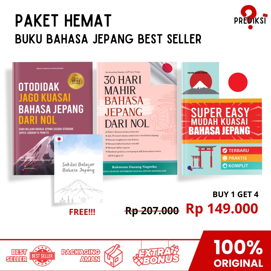 KODE I32Y Paket Murah 3 Buku Bahasa Jepang Best Seller  Otodidak Jago Jepang  3 Hari Mahir Jepang  S