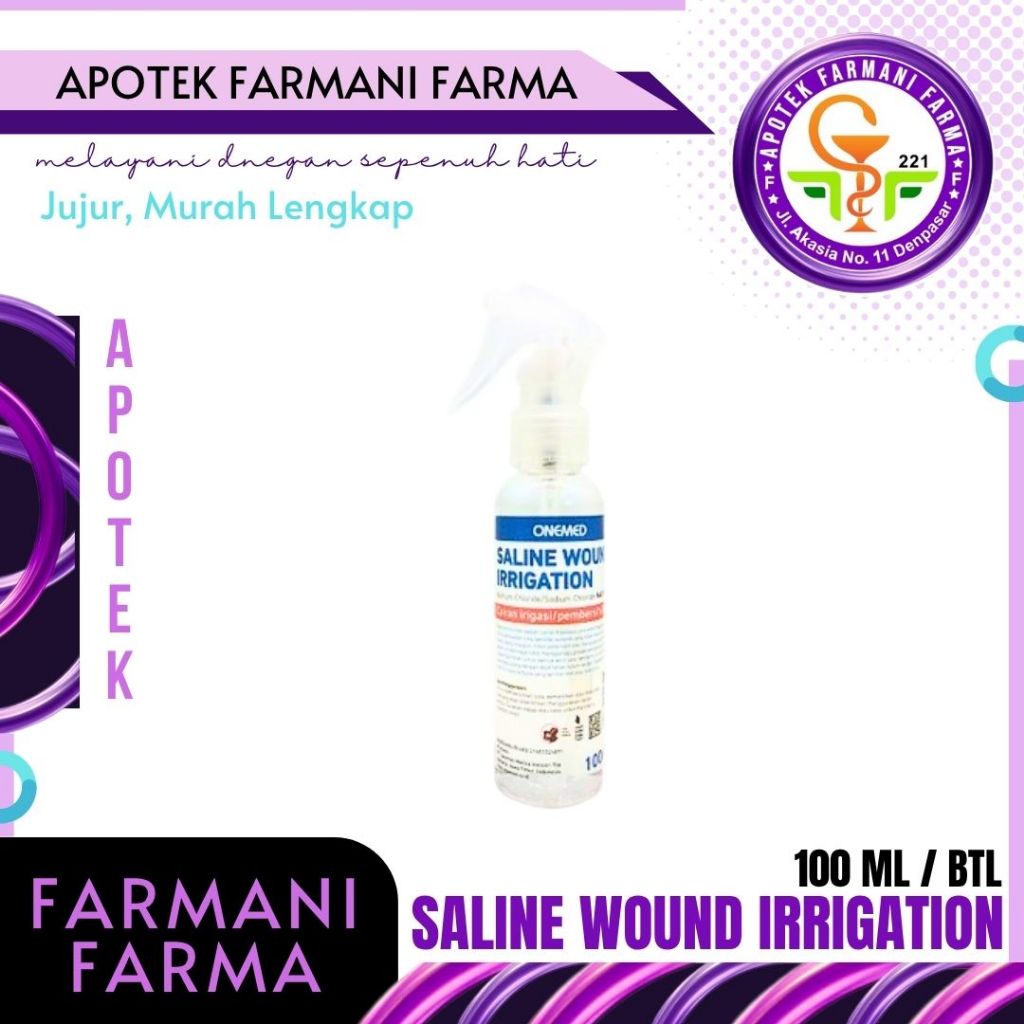 ONEMED SALINE WOUND IRRIGATION SEMPROT 100 ML (NACL 0.9%) – CUCI LUKA, CAIRAN PENCUCI LUKA, WOUND LI