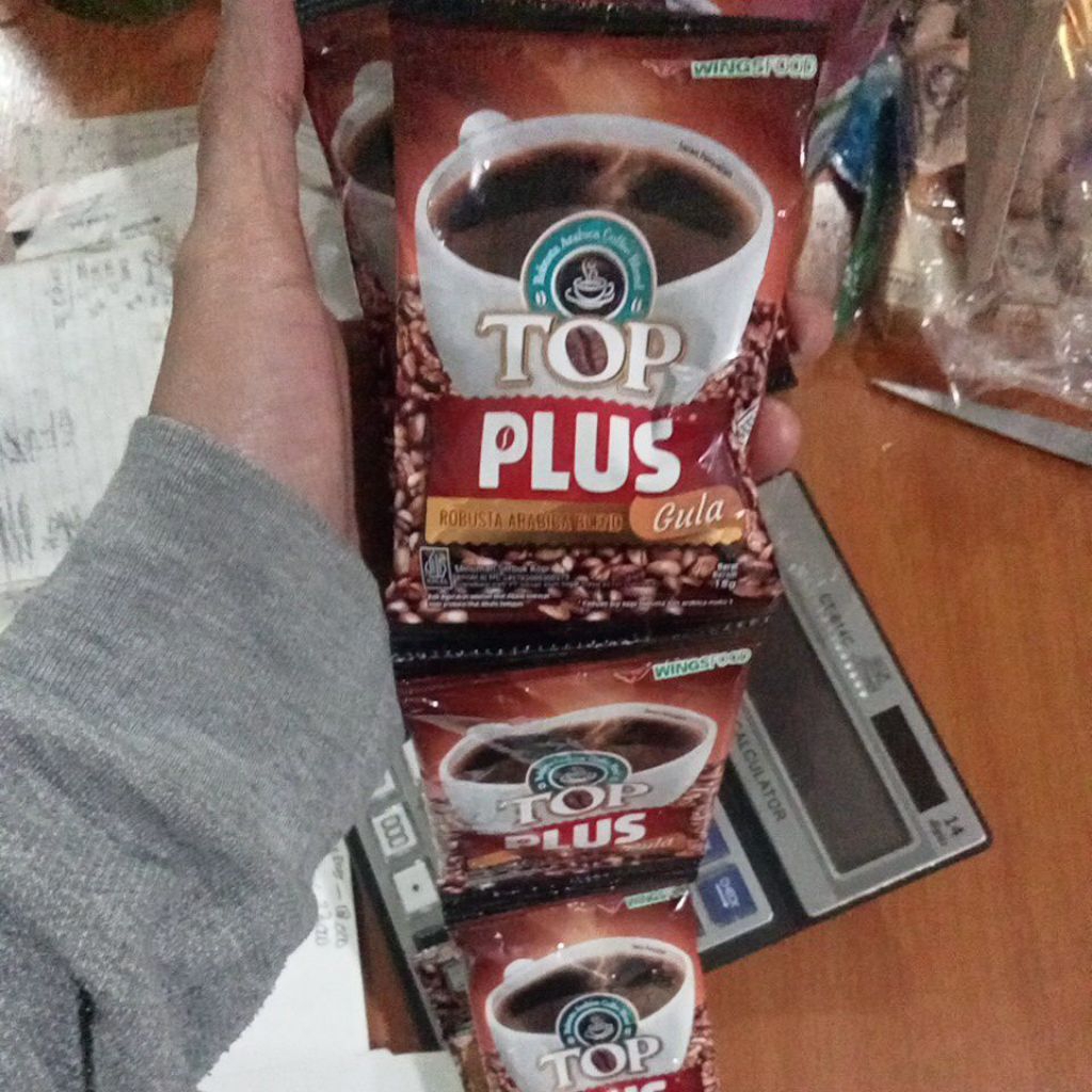 

top plus kopi hitam + gula