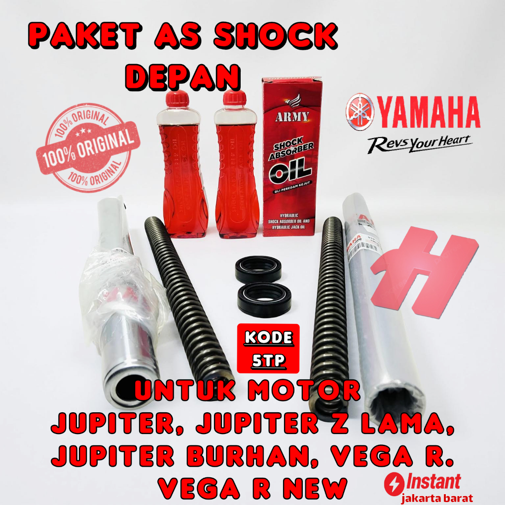 ORI PAKET AS SHOCK DEPAN KODE-5TP AS+SEAL+PER+OLI ASLI ORIGINAL YAMAHA BURHAN/JUPITER Z/BURHAN/VEGA 
