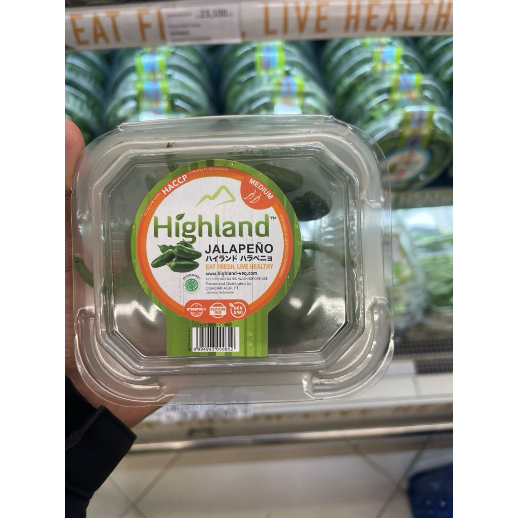 

Cabe Jalapeno | Highland Jalapeno Medium 150gram | Pack