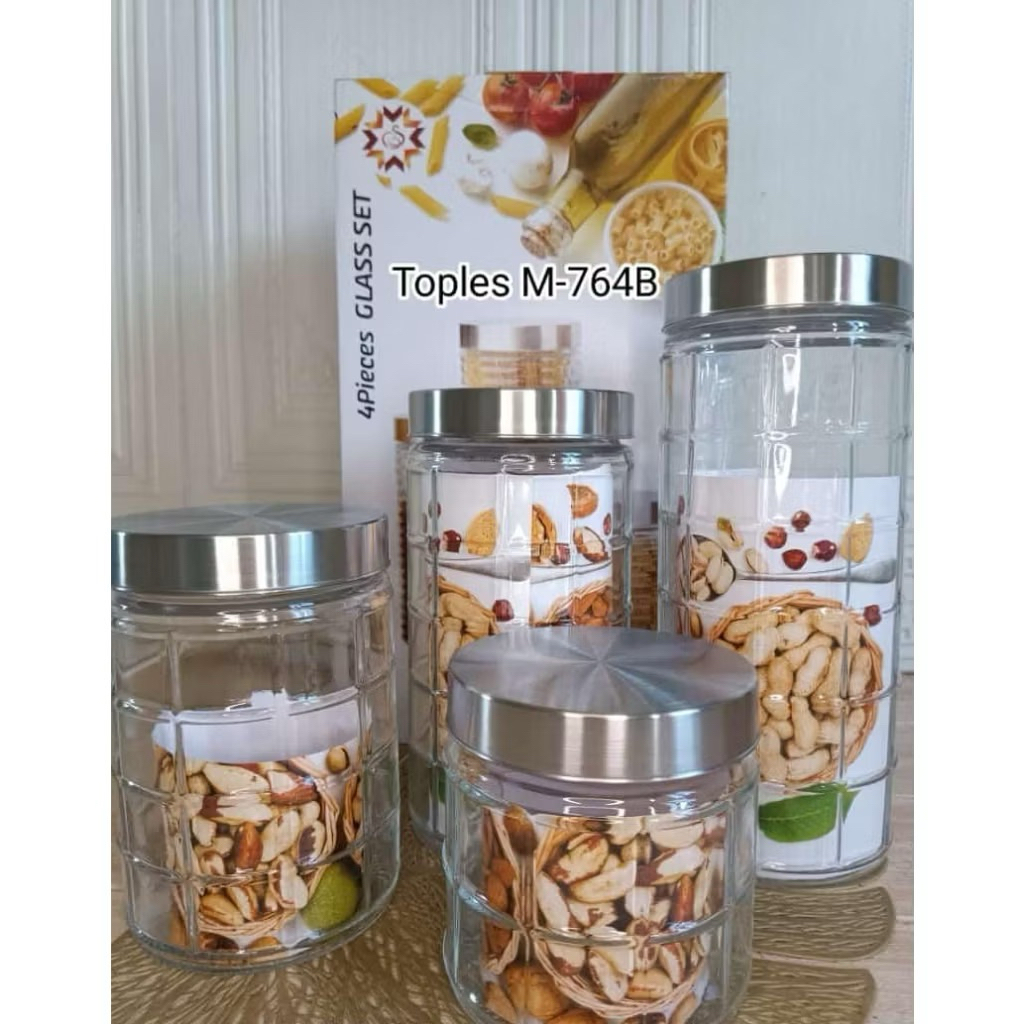 Toples kaca 1 set isi 4/toples ha/toples beling 1 set
