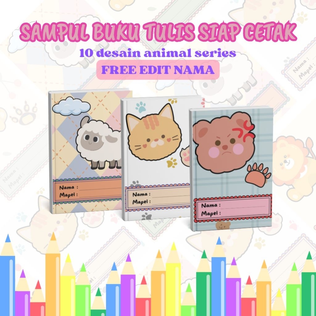 

[isi 10] SAMPUL BUKU TULIS | ANIMAL SERIES | UKURAN BUKU SIDU 36cm x 25cm