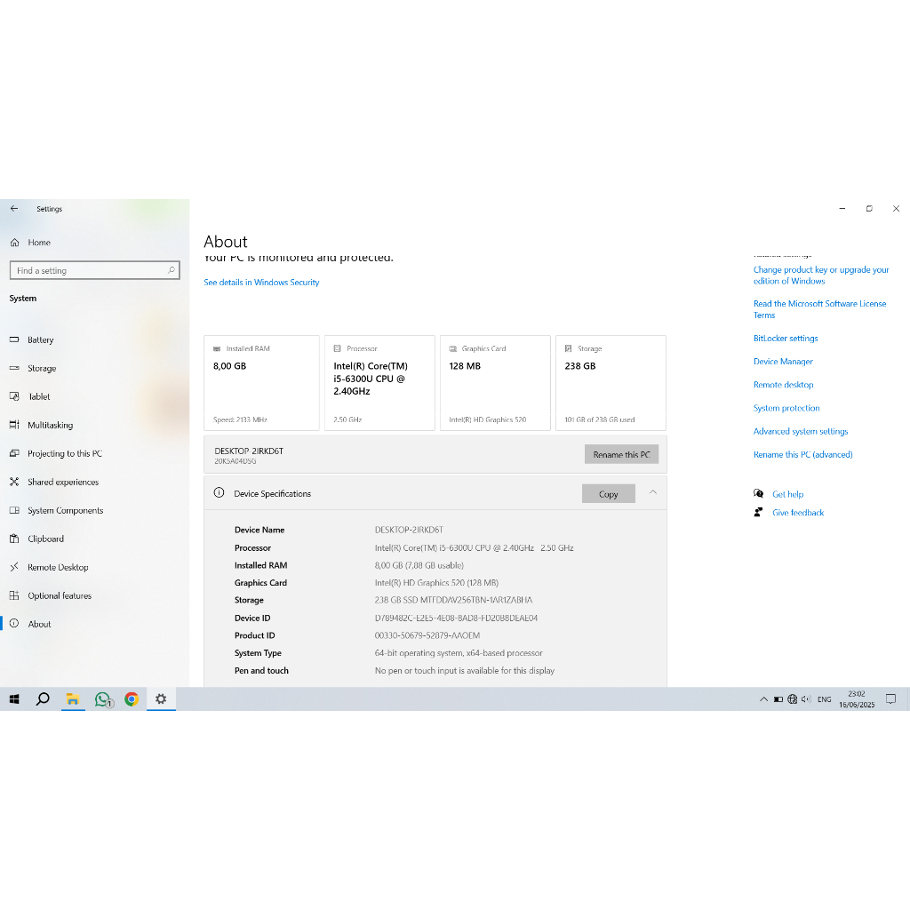 Thinkpad X270 Core i5 Gen 6
