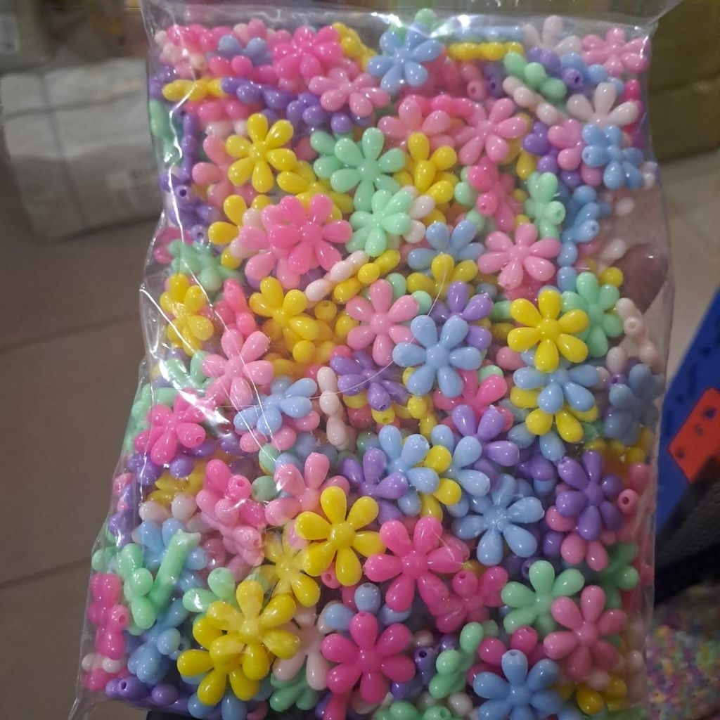 1 Pon Manik Manik Bunga Besar Pastel