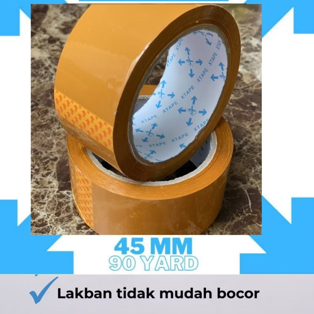 

kuat Padat Lakban kuning premiun isi 4 pcs 45 mm 90 Yard