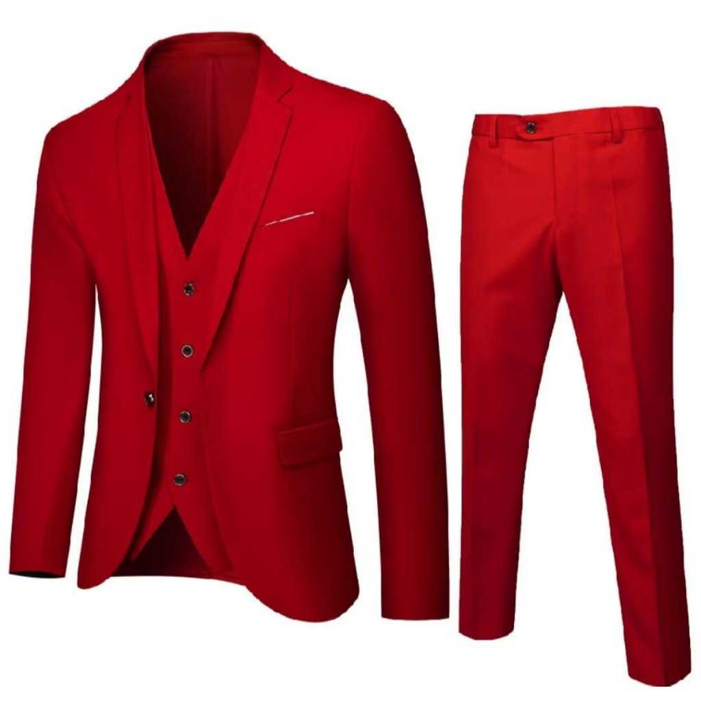 Setelan Jas Blazer Pria/Setelan Lengkap Jas Rompi dan Celana Formal Pria