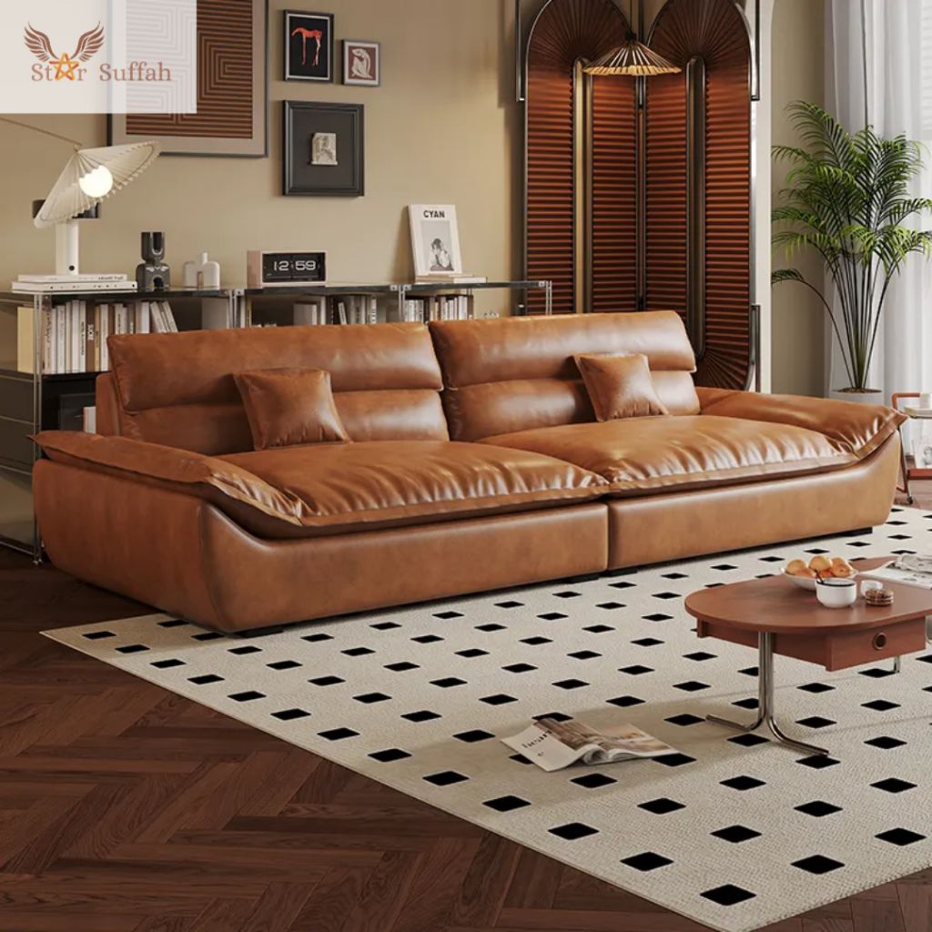 sofa kulit premium minimalis  model lengan pendek