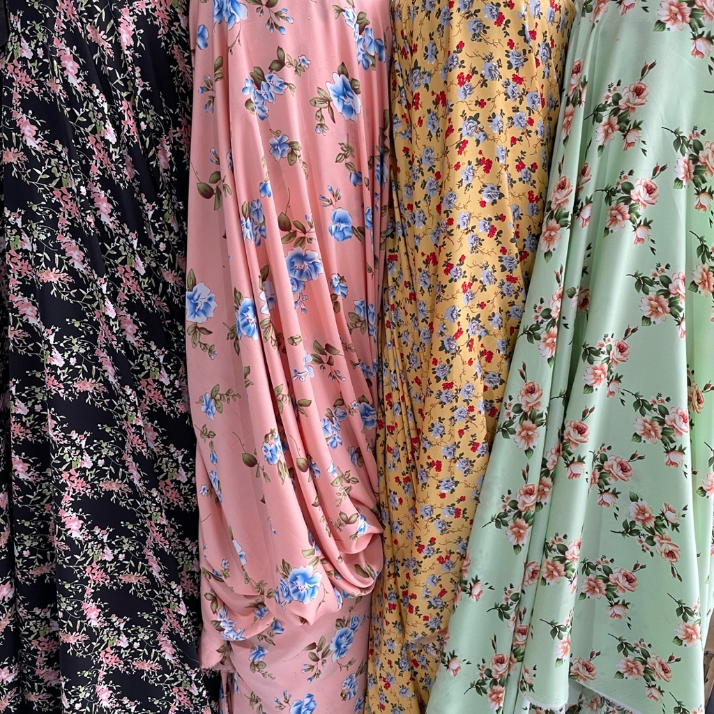 kain zara silk motif bunga premium - kain baby silk - kain satin silk original - kain silk style pre