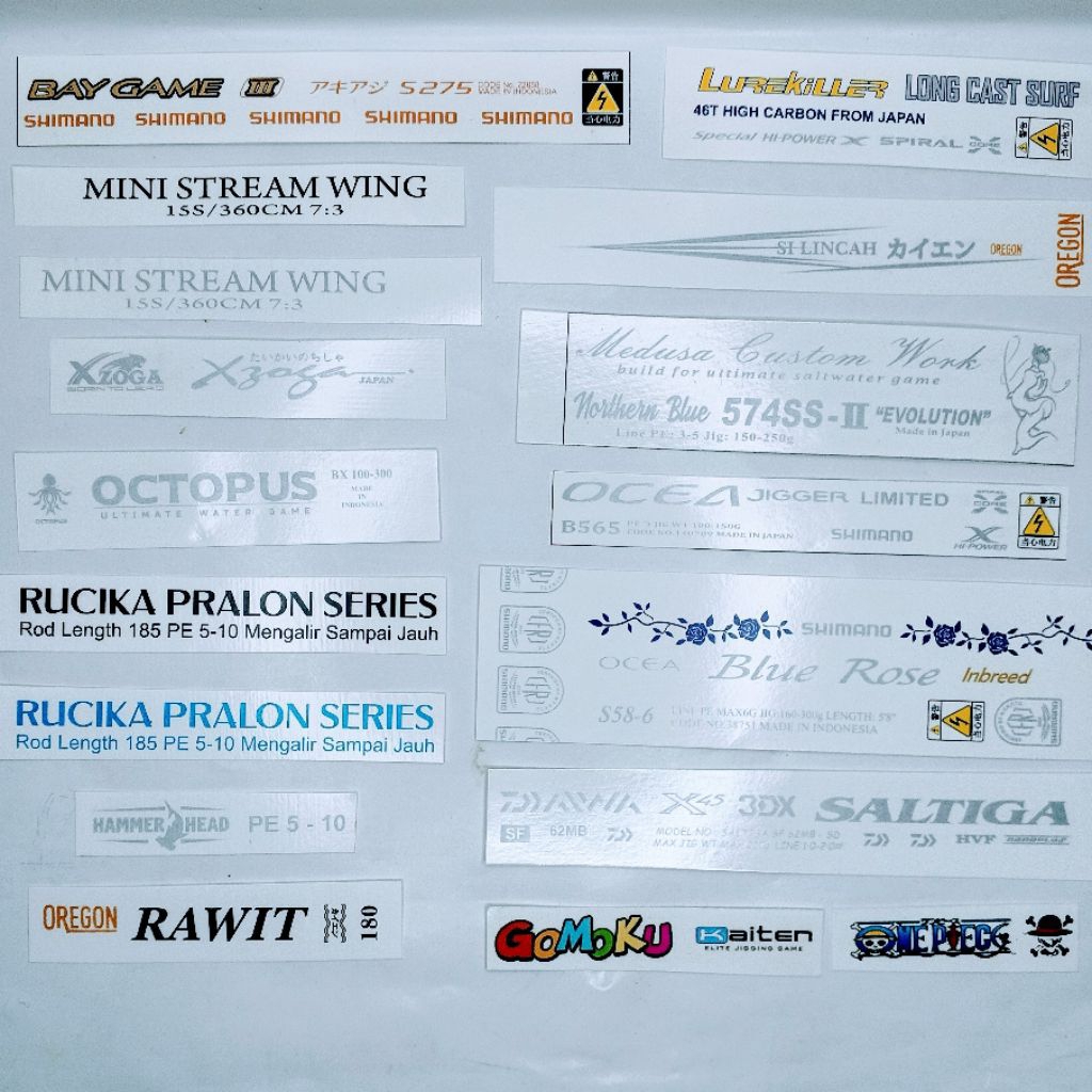 STIKER JORAN // DECAL WATER SLIDE SHIMANO DAIWA Baca Descripsi