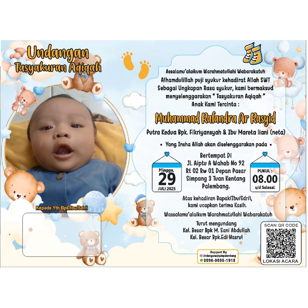 Undangan Aqiqah dan Denah Lokasi