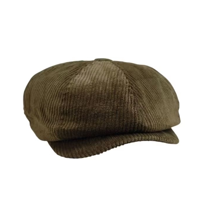 Newsboycap topi klasik corduroy coklat almond premier vintage