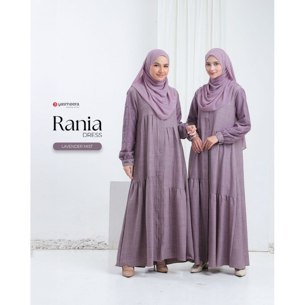 YASMEERA - RANIA DRESS / GAMIS POLOS KOMBINASI BRUKAT