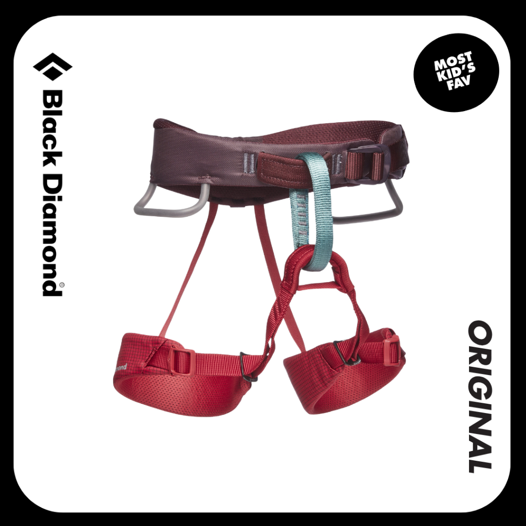 Black Diamond Original Momentum Kid's Harness - Wild Rose - Climbing Safety Equipment Anak-anak