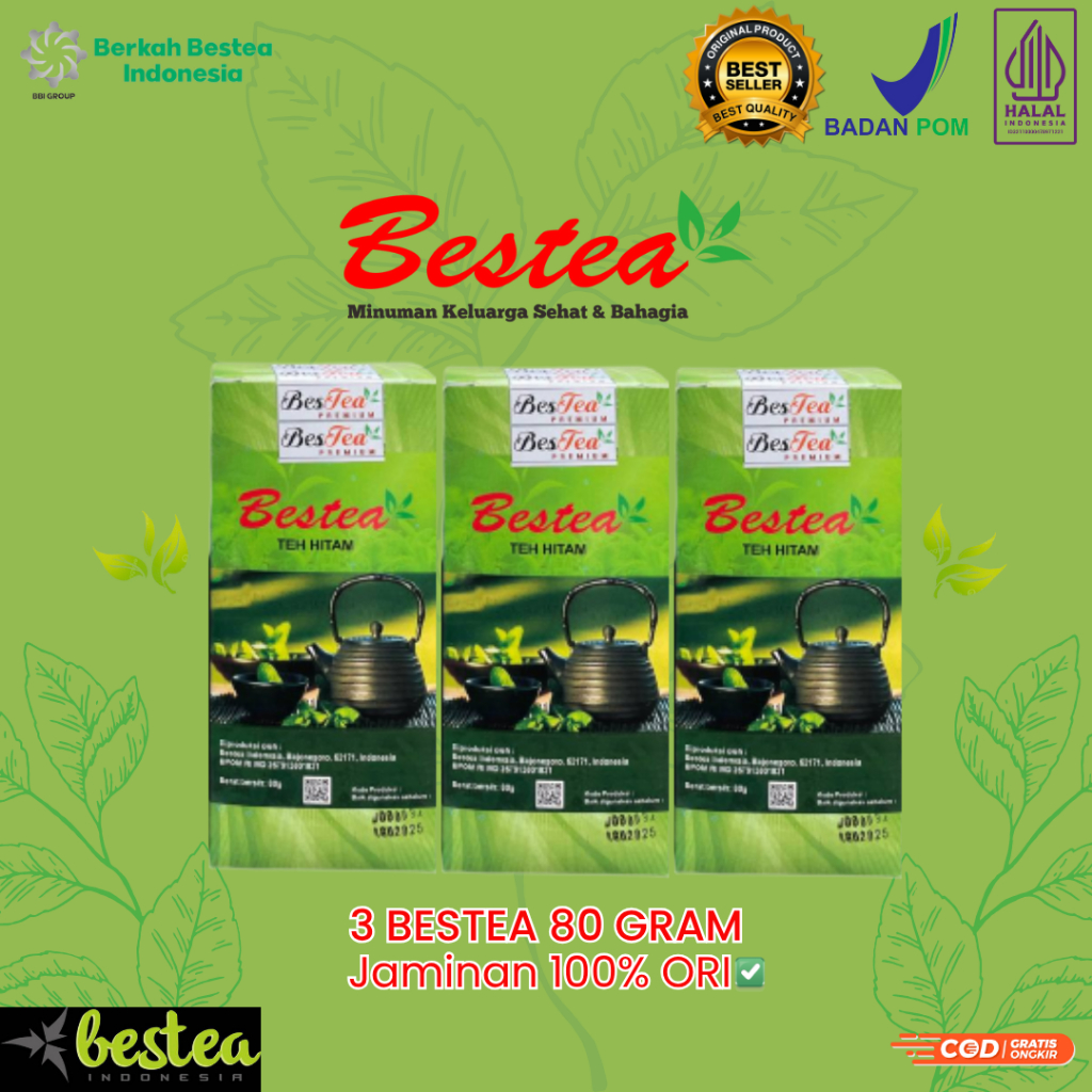 

Bestea Teh Hitam 80gr 3Pcs Premium Herbal Meredakan Asam Urat Kolesterol Diabetes Kanker Jantung