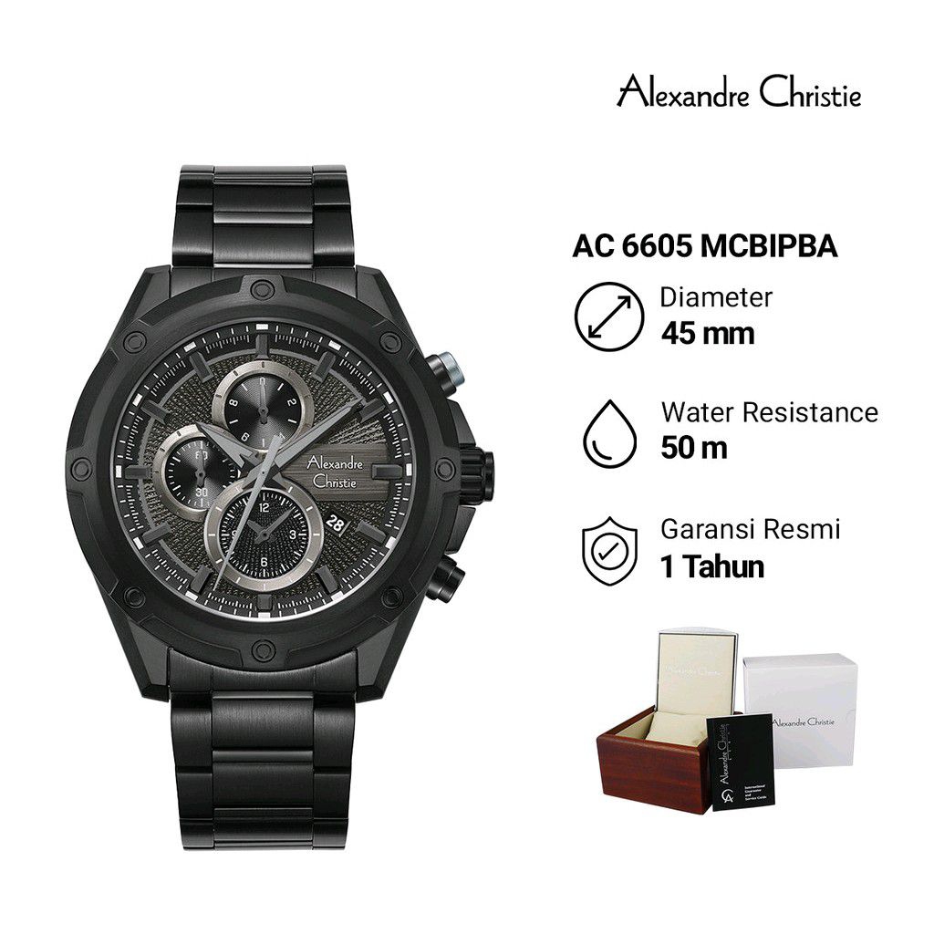 Alexander Christie AC 6605 MCBIPBA Jam Tangan Pria Analog Crono Aktif Stainless Steel Original