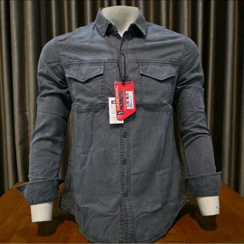 KEMEJA PRIA CARDINAL ORIGINAL SLIMFIT ABU