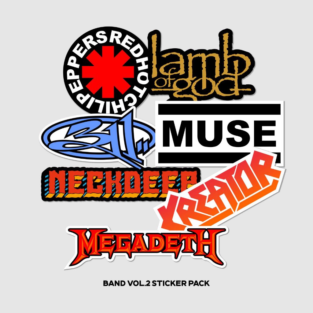 

STIKER PACK RHCP ANTI AIR LAMINASI GLOSSY STICKER BAND ESTETIK HELM TUMBLER KOMPUTER STICKER LAPTOP