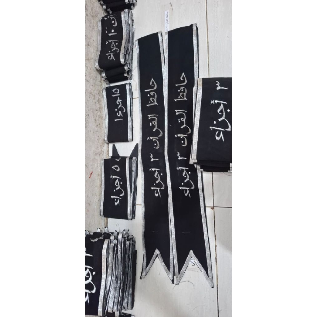 Selempang wisuda bahu 1 baris font arabic