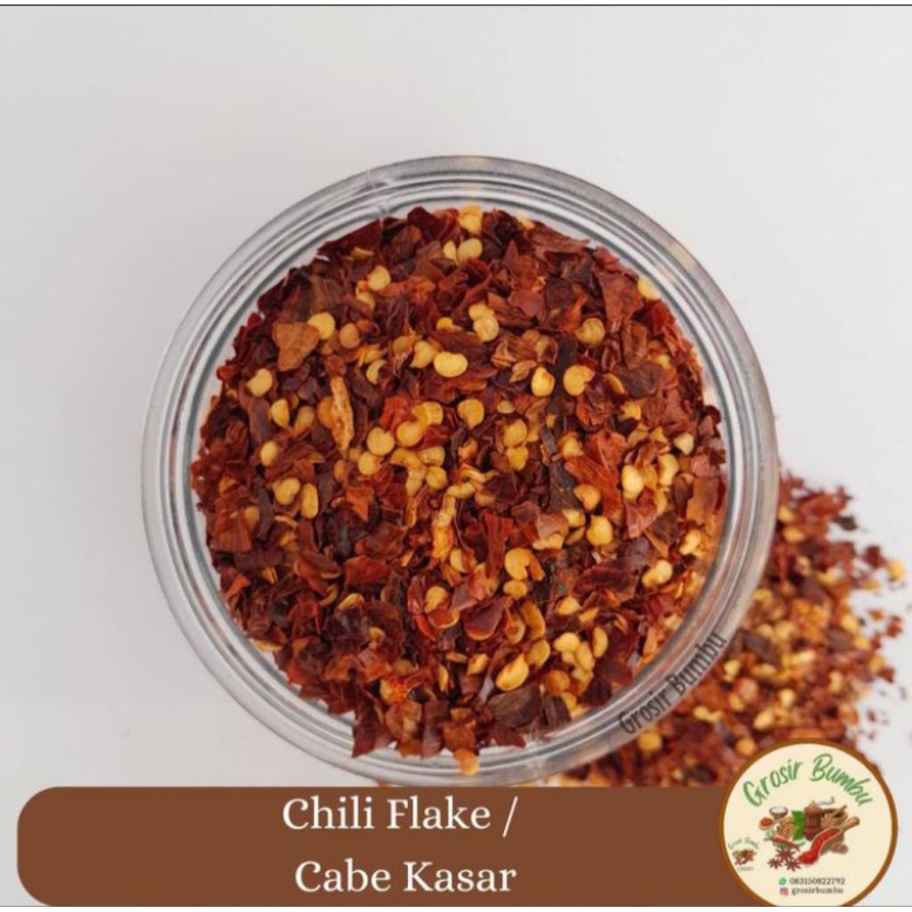 

chili flake 500gr/ cabe kasar/cabe cacah asli 100%✅️
