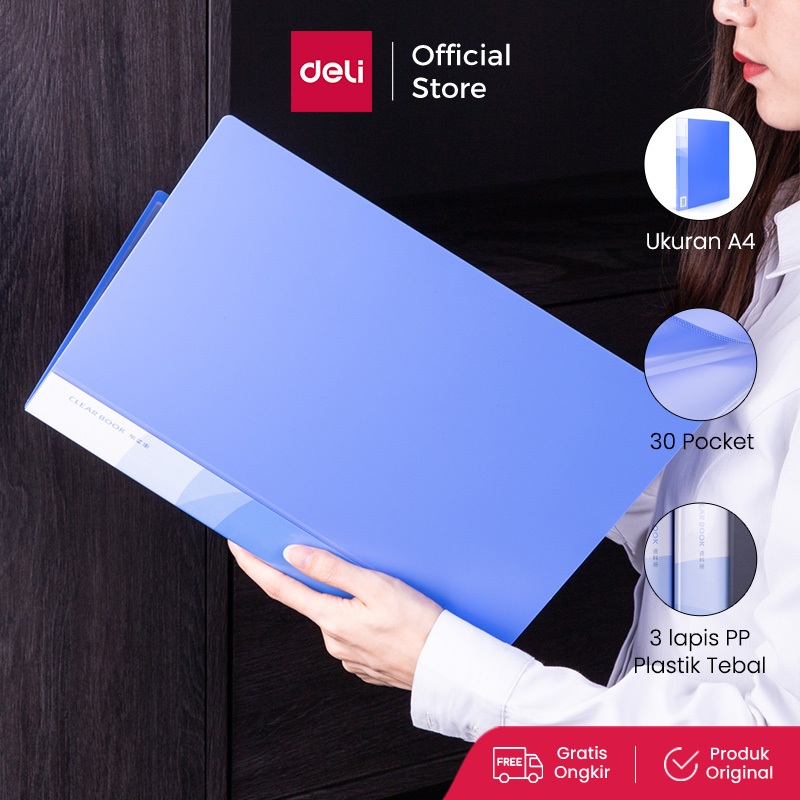 

Deli Display Book / Map Clear Holder Document Keeper / Map Arsip A4 30 Pocket 5230