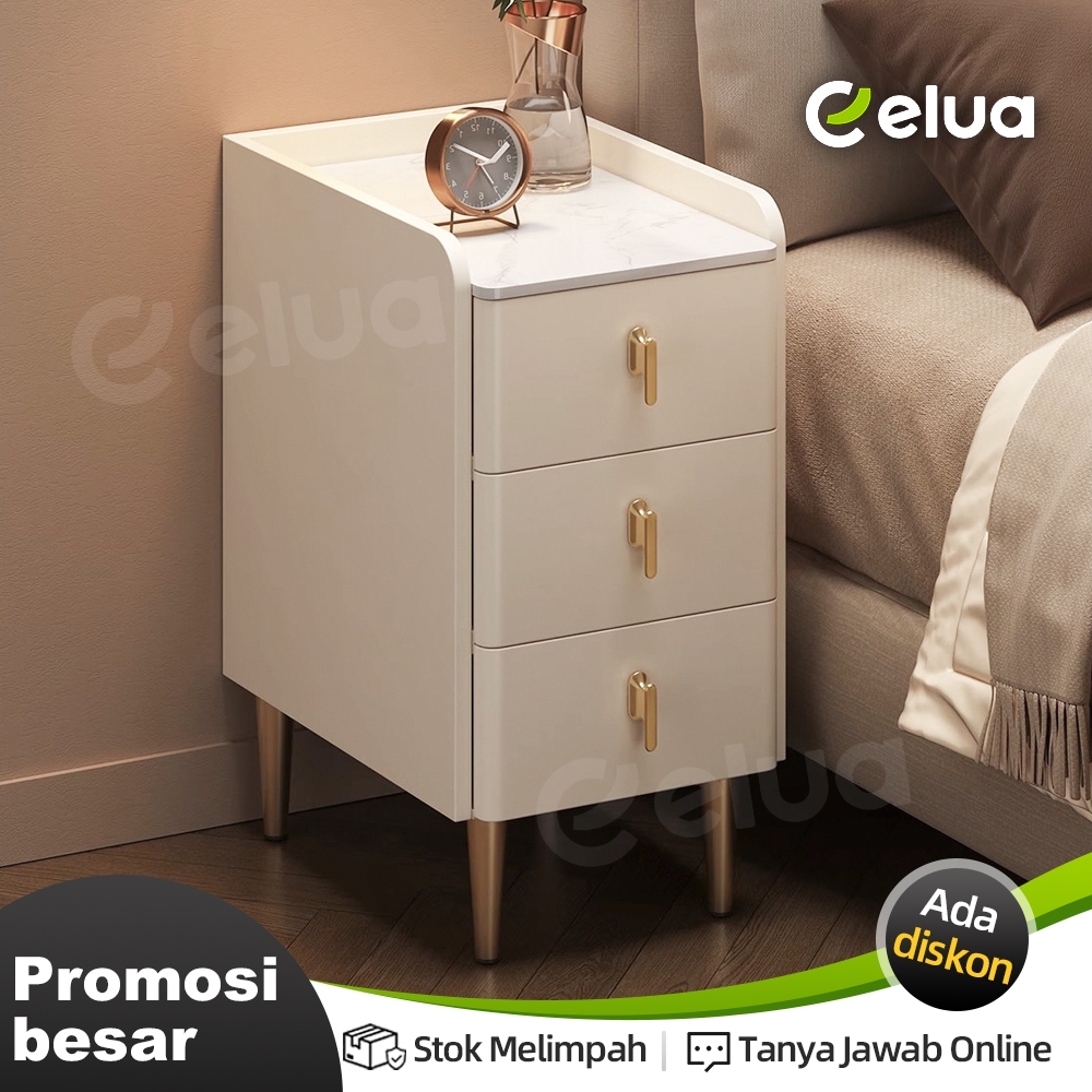 ELUA Meja samping tempat tidur sederhana modern/Meja Kamar Lemari Kecil Minimalis Lemari Laci Meja N