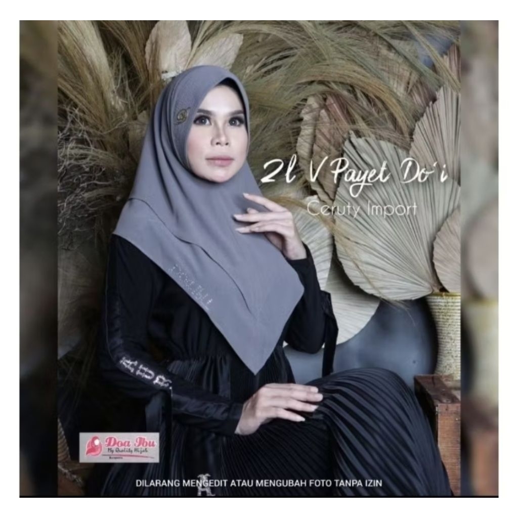 723 Hijab Instan Khimar Doa Ibu Ceruty 2 Layer Softped Payet/ Hijab Instan Khimar Ceruty 2 Layer Ori