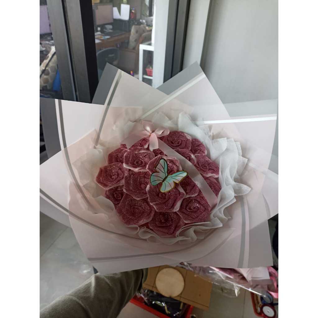 

buket bunga pita satin isi 19 tangkai