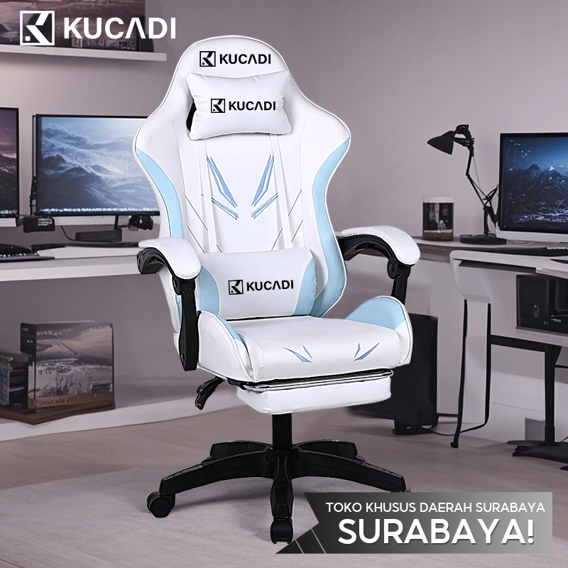 KUCADI [Pengiriman dari Surabaya]  Chair Mainan Gaming / Kursi Gaming Putih / Desain Asli Gaming Cha