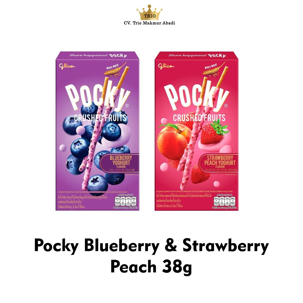 

Pocky Blueberry Yoghurt & Strawberry Peach Yogghurt 38g