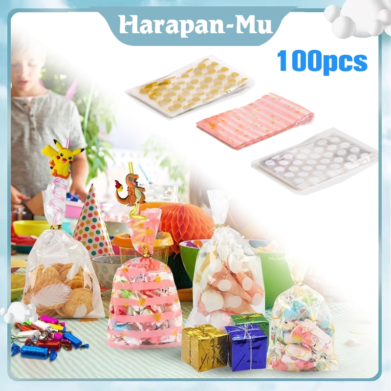 

100Pcs Plastik Bungkus Makanan / Tas Kemasan Permen Biskuit / Tas Kemasan Makanan Individual