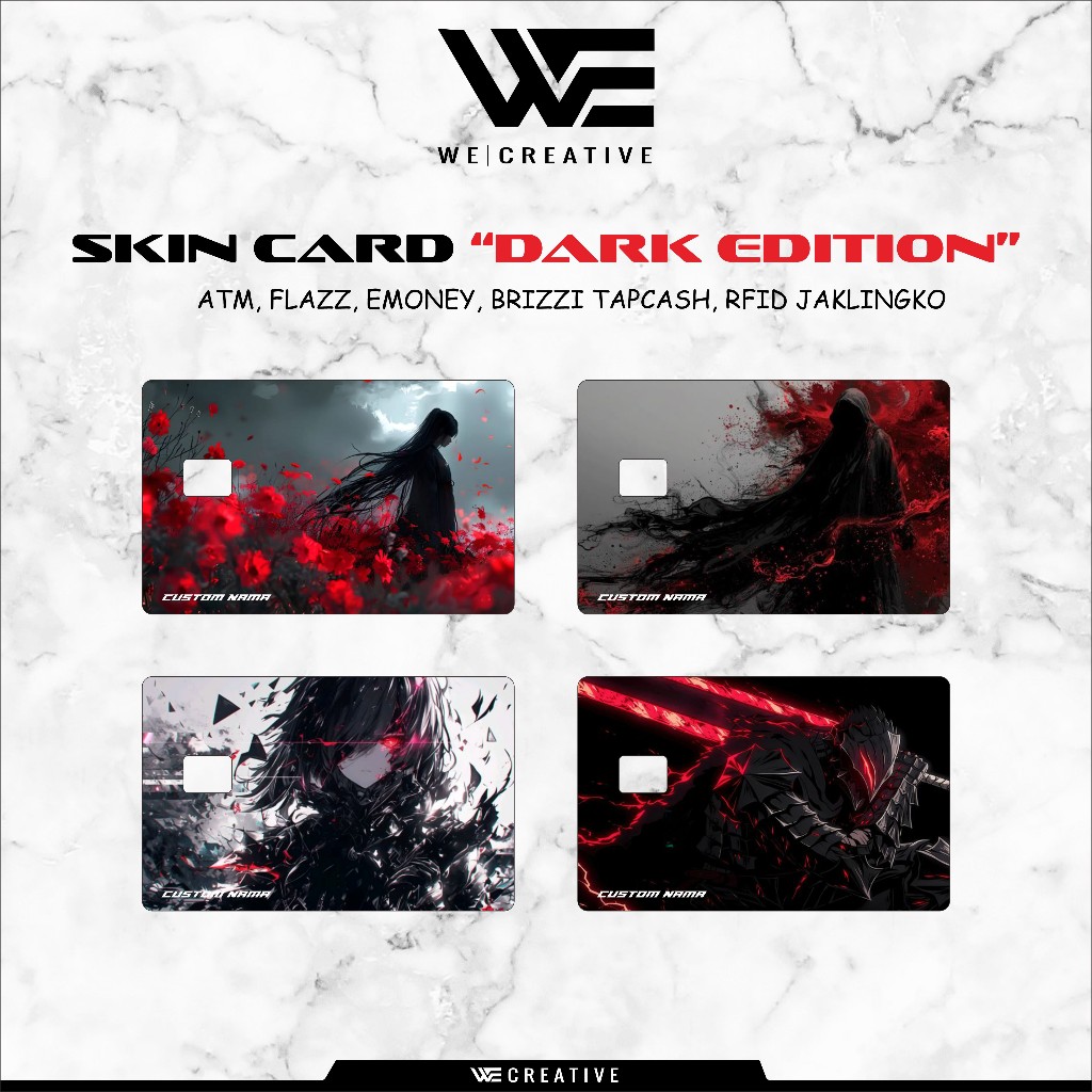 

Sticker Kartu ATM Skin Card Stiker E-Toll -Dark Edition
