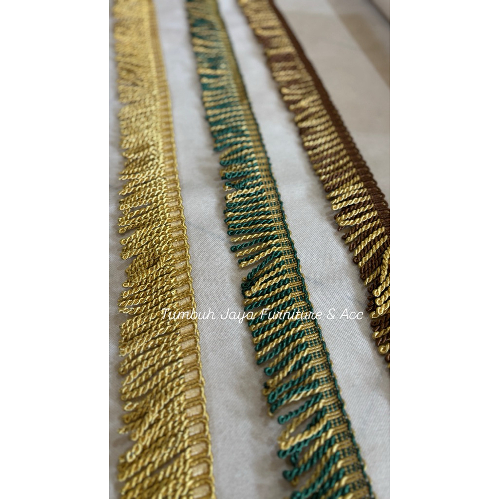 Renda Rumbai Aksesoris Sadjadah Sprei Sofa Kursi Karpet model tambang meteran