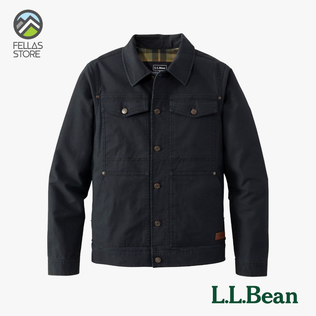 Jaket Gunung LL Bean - Men's BeanFlex Utility Trucker Jacket Black