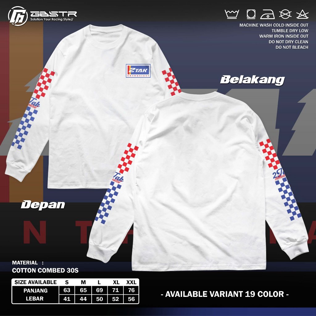 BAJU KAOS RACING 2 STROKE LENGAN PANJANG - Two Stroke Longsleeve I T-Shirt 2Stroke 2 Tak Herez Fiz R