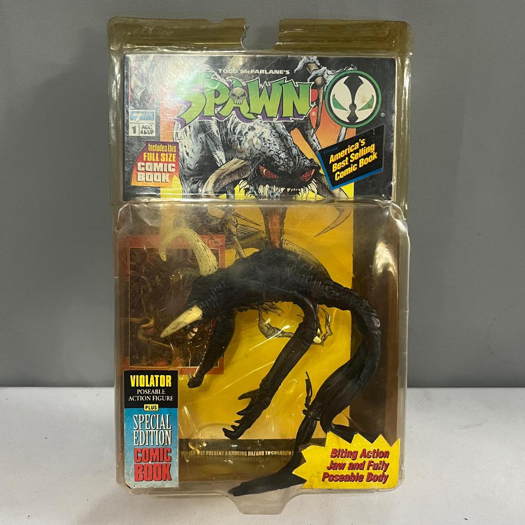 Action Figur Spawn Violator Special Edition COMIC BOOK With Anime VHS 1994 Vintage
