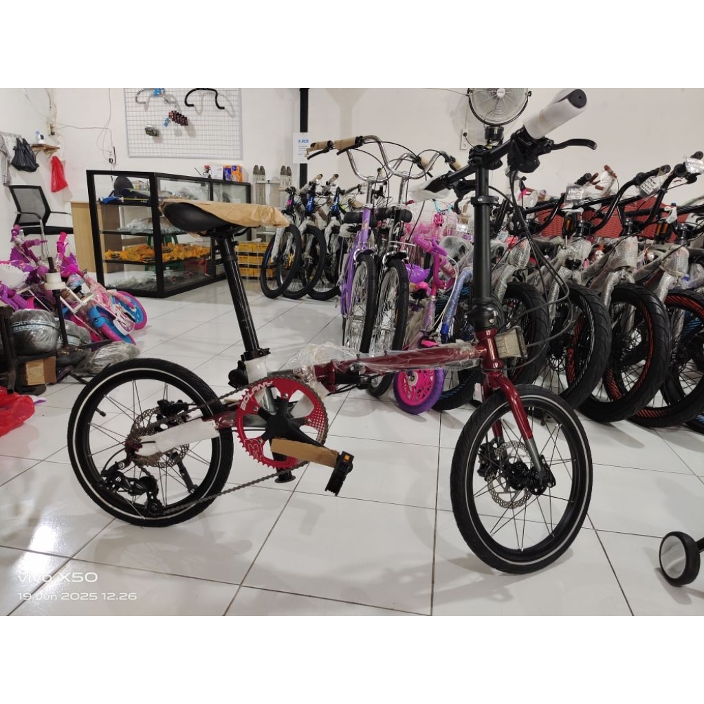 sepeda lipat 16 inch merk element Troy gradient 10s rem hidrolik