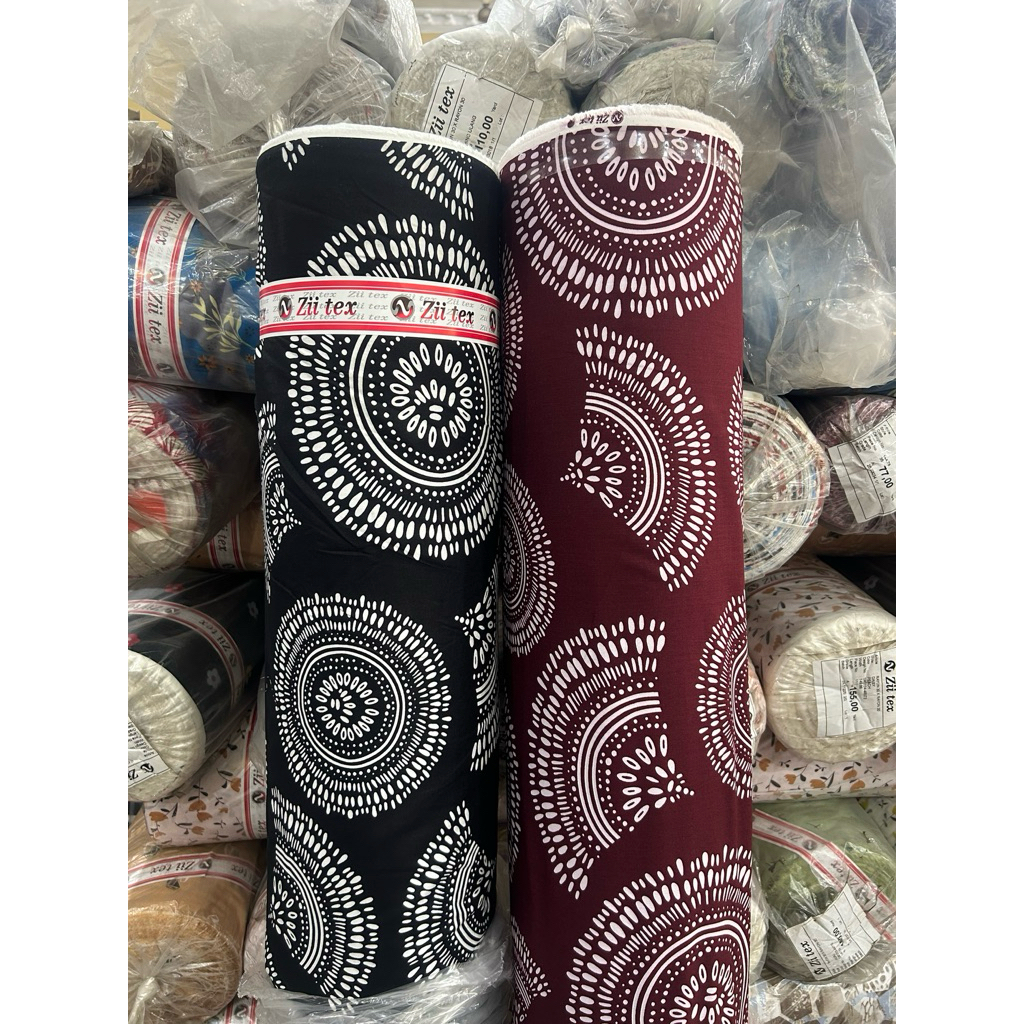 KAIN KATUN RAYON MOTIF SPIRAL ETNIK