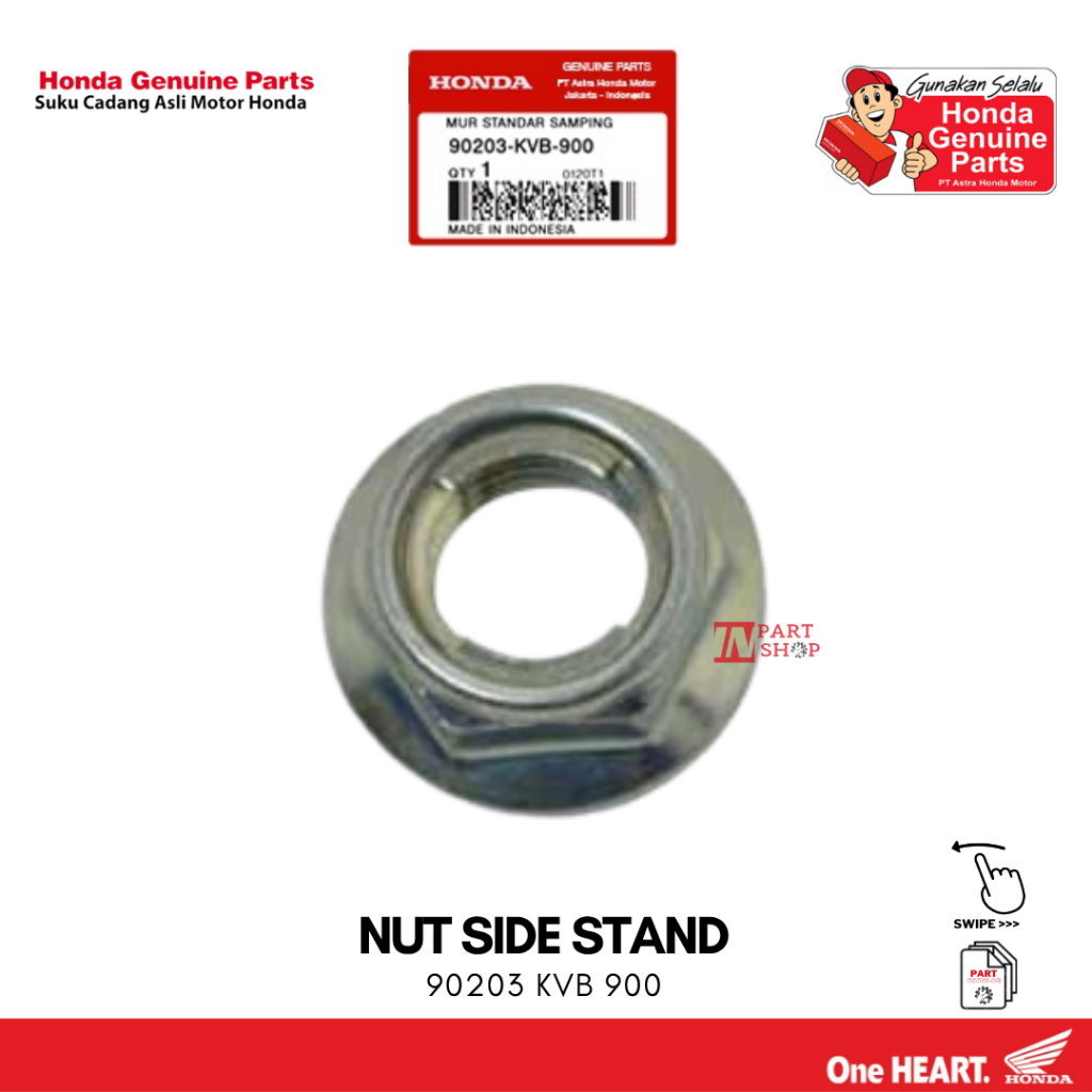 Mur Standar Samping (Nut Side Stand) – PCX, BeAT FI eSP, Vario 125 FI eSP, Vario 150 eSP / 90203-KVB