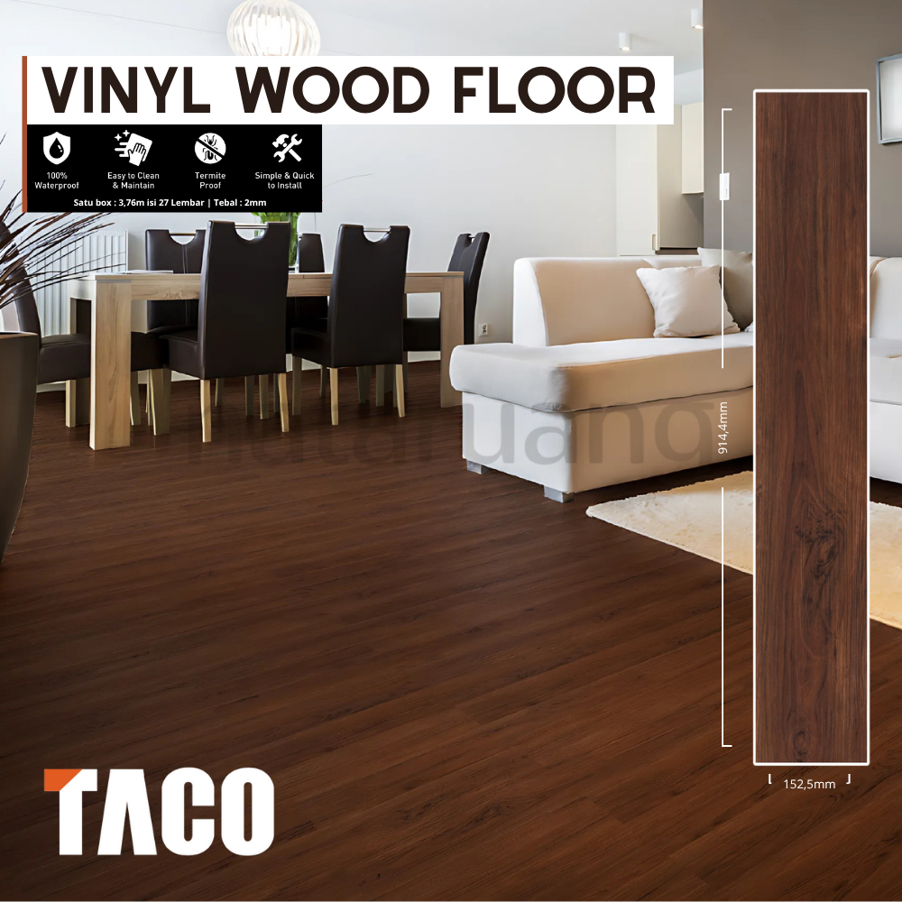 Lantai Vinyl TACO | SPC | Lantai Motif kayu | Lantai Parket | Lantai SPC | SPC lantai kayu